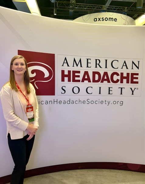 Dr. Christina Pettet at the American Headache Society booth during the 2025 Scottsdale Headache Symposium